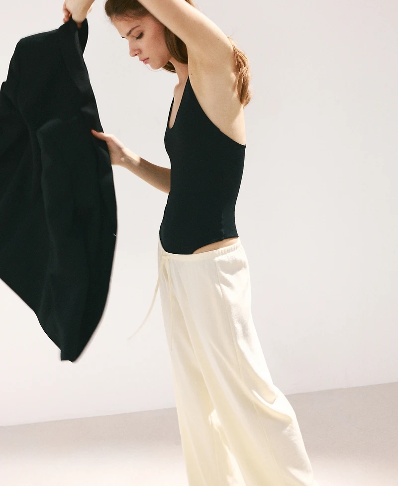 Mango Women's Straight Mid-Rise Pants