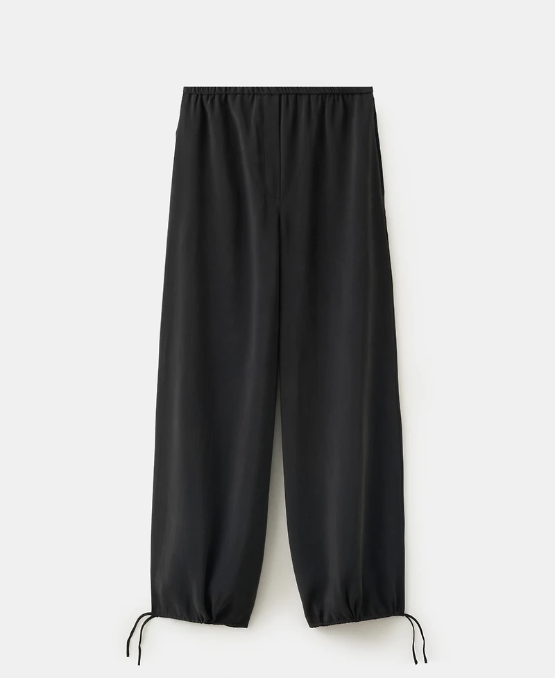 Mango Women's Elastic Waistband Baggy Pants