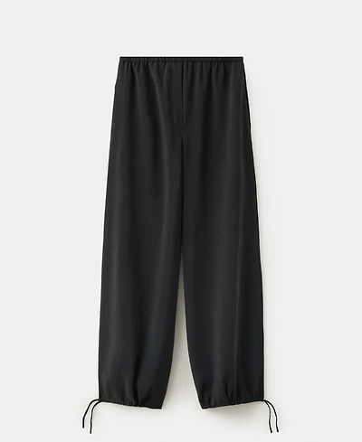 Mango Women's Elastic Waistband Baggy Pants