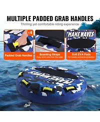 Hikeen Towable Tube for Boating Riders Inflatable Boat Tubes and Towables Round Water Sport Towable Tube for Boat to Pull Full Nylon Cover