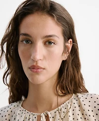 Mango Women's Bow Polka-Dot Blouse