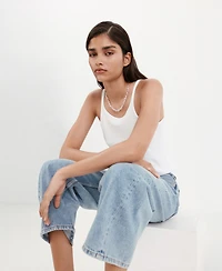Mango Women's Balloon Crop Jeans