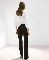 Mango Women's Belt Straight-Fit Pants
