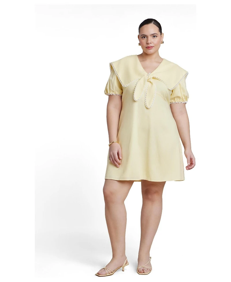 Eloquii Women's Plus Sailor Collar Mini Dress