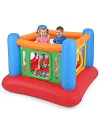 Gymax Inflatable Bounce House for Kids Blow Up Jumping w/Transparent Side Walls