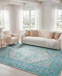 Safavieh Adirondack 108 Light Gray and Teal 8' x 10' Area Rug
