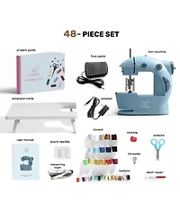 Clara Clark Mini Portable Sewing Machine & Complete Supplies Kit for Beginners and Kids - 48 Piece