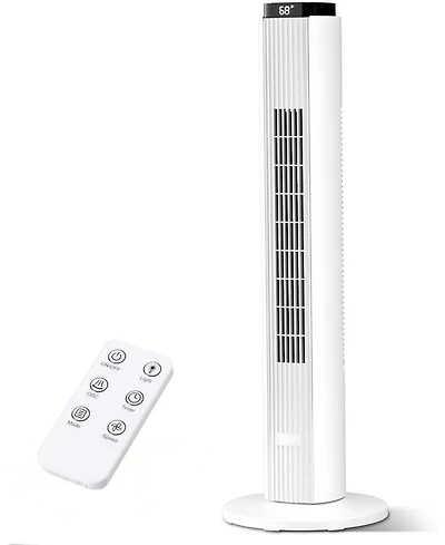 Cowsar 37" Bladeless Tower Fan with Remote and 12H Timer