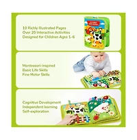 Cowin Busy Board Farm Busy Book Developing Sensory Board Montessori Toys for Toddler