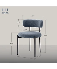 Homcom Boucle Dining Chairs with Curved Backrest, Kitchen Chairs