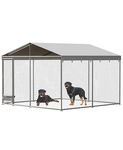 homfan Outdoor Dog Kenne Foot Heavy Duty Dog House with Uv Resistant Waterproof Roof and Anti Rust Welded Wire for Medium and Large Dogs