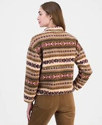 Nautica Women's Full-Zip Fair Isle Sherpa Fleece Jacket