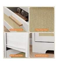 gaomon Modern Rattan Wood Dresser with 12 Drawers for Bedroom Storage