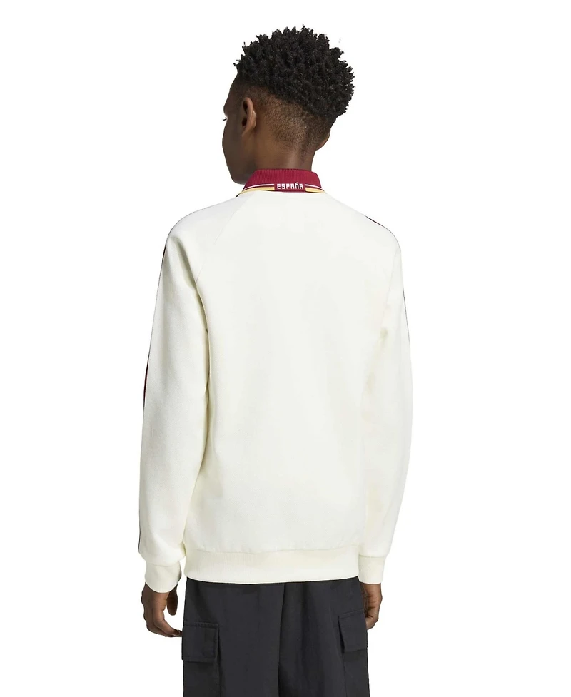 Adidas Big Boys and Girls White Spain National Team Away Full-Zip Anthem Jacket