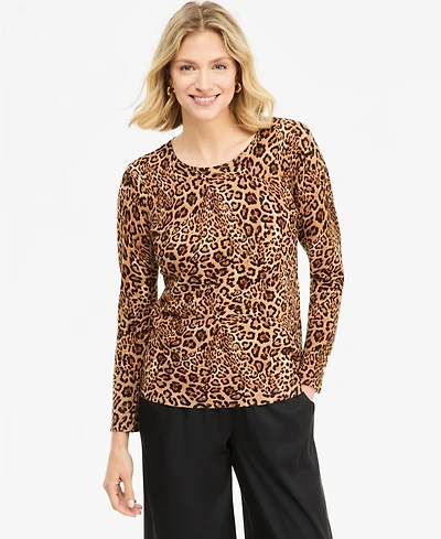Jm Collection Women's Printed Crewneck Sweater, Macy's Exclusive