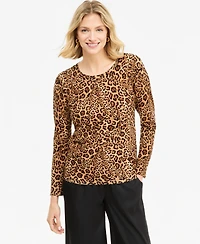 Jm Collection Women's Printed Crewneck Sweater, Macy's Exclusive