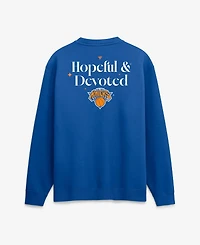 Fanatics Men's Blue New York Knicks Hopeful Devoted Fleece Crew Sweatshirt