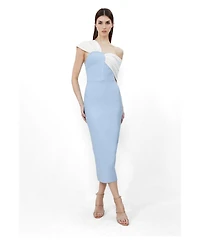 Karen Millen Women's Asymmetric Neckline Midi Dress