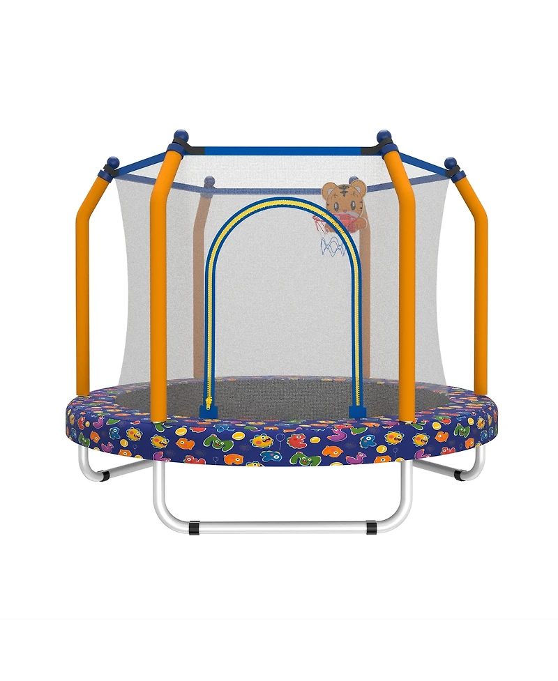 Zeny Trampoline for Kids Indoor and Outdoor Small Toddler with Basketball Hoop