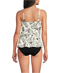 Lands' End Women's Sculpting Waveshaper Peplum Swim Tankini Top
