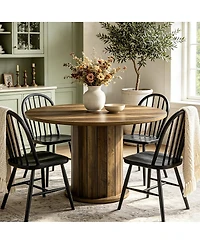 Tribesigns 47" Round Dining Table with Sturdy Base For 4-6 People