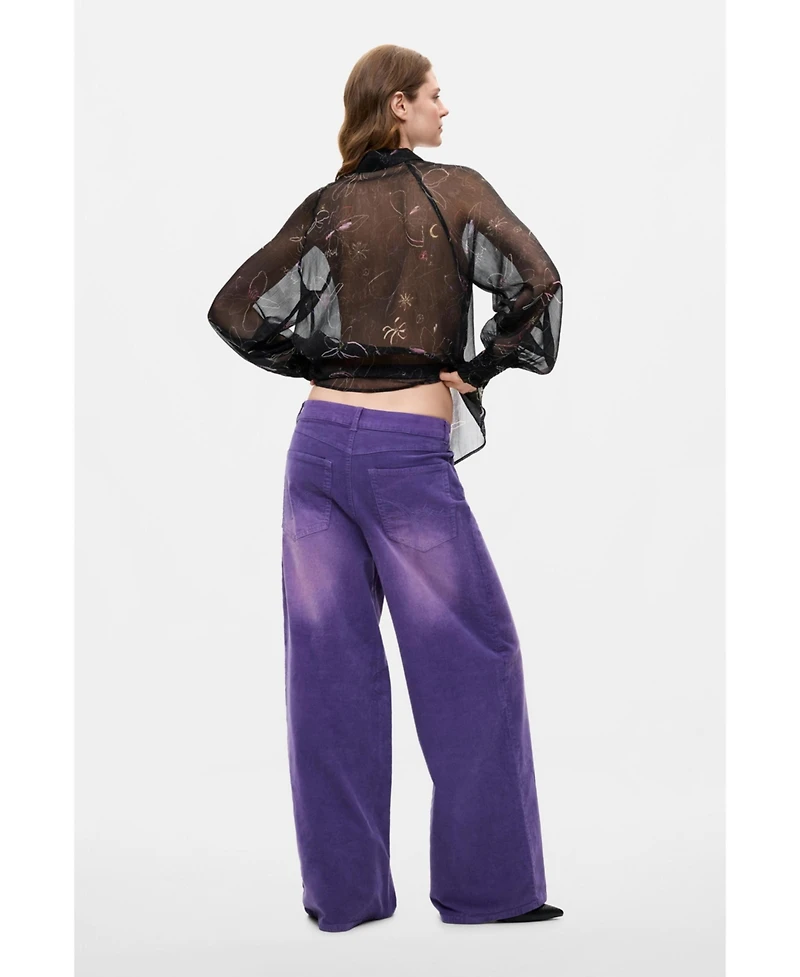 Desigual Women's Wide-Leg Corduroy Trousers