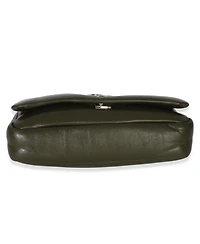 Pre-Owned Gucci Green Lambskin Gg Milano Small Top Handle Shoulder Bag