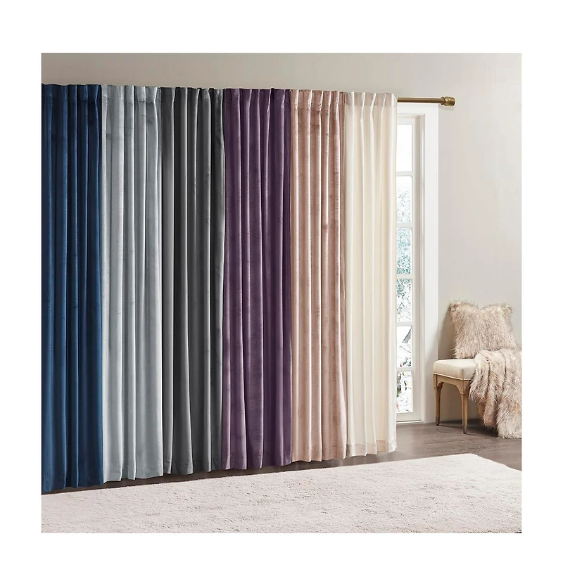 Avobird Room Darkening Metallic Printed Poly Velvet Rod Pocket/Back Tab Window Panel Pair