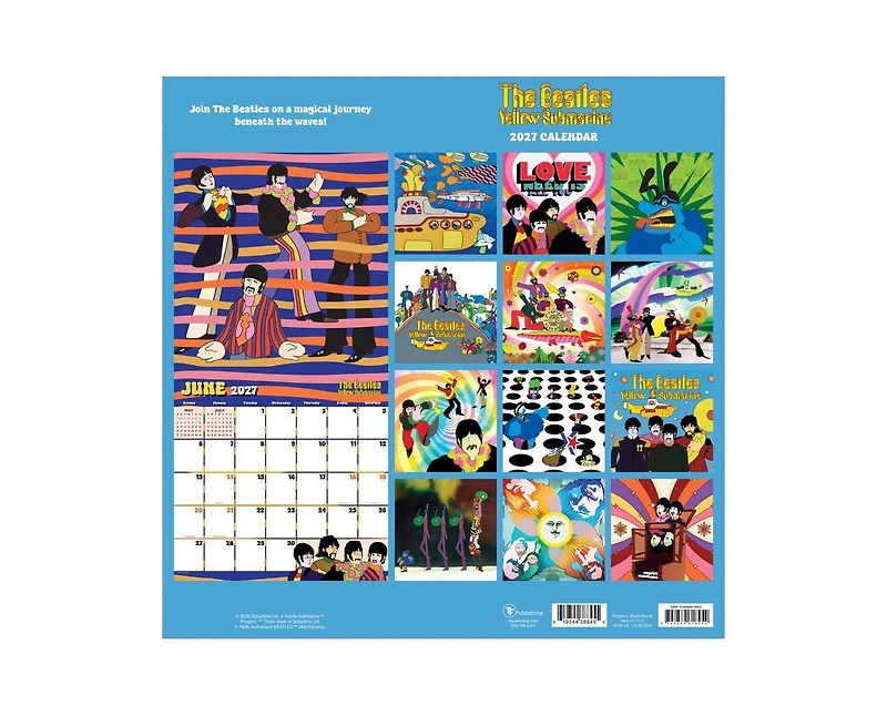 Tf Publishing Paper Goods 2027 The Beatles Submarine Wall Calendar