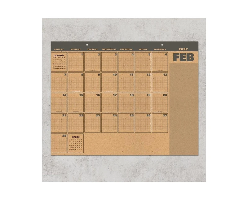 Tf Publishing Paper Goods 2027 Trail Timber Medium Desk Pad Monthly Blotter Calendar