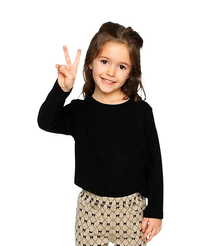 Deux par Toddler Girls 2T- 5T Brushed Rib Crew Neck Top