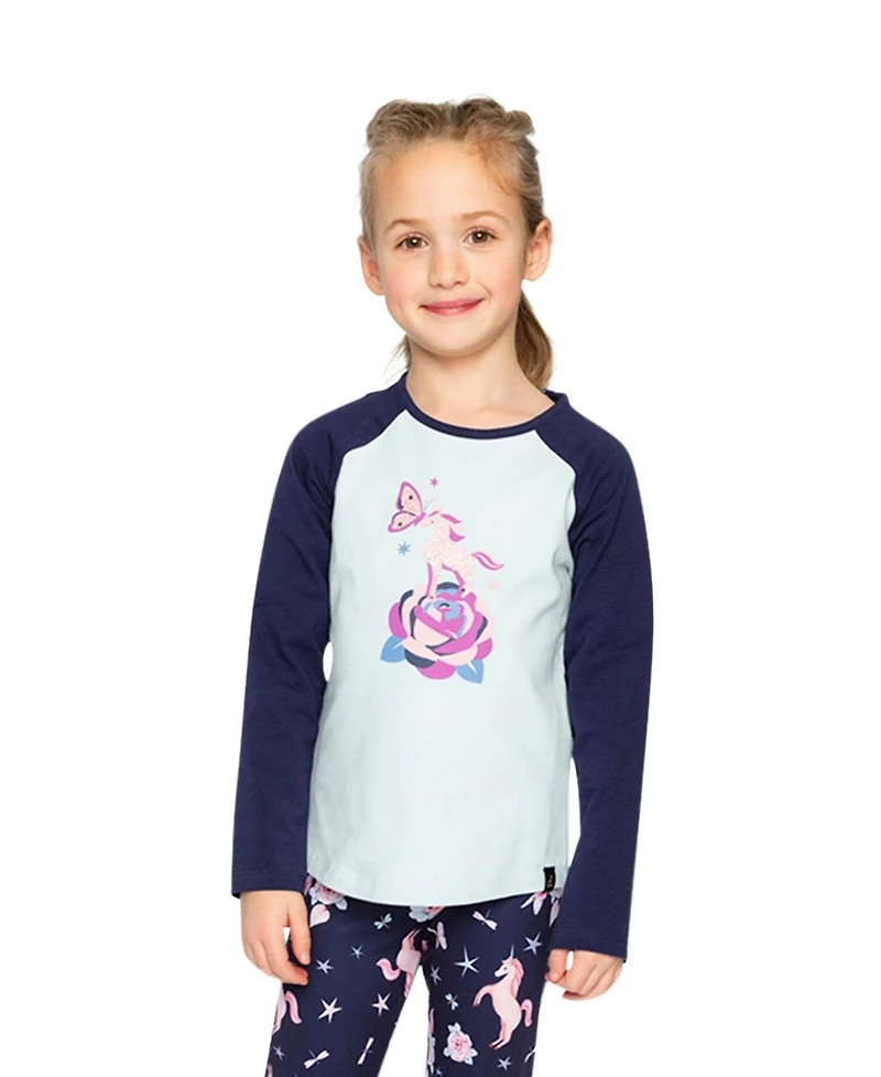 Deux par Little and Big Girl Raglan Cotton T-Shirt
