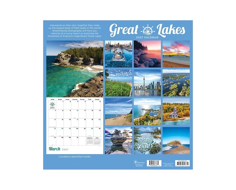 Tf Publishing Paper Goods 2027 Great Lakes Wall Calendar