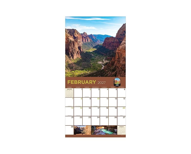 Tf Publishing Paper Goods 2027 National Parks Wall Calendar
