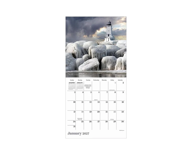 Tf Publishing Paper Goods 2027 Lighthouses Mini Calendar