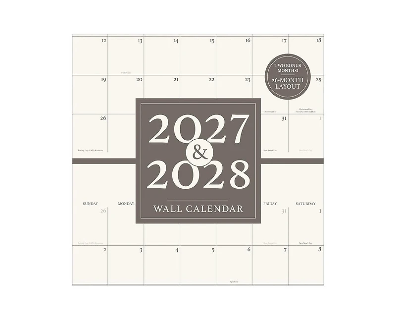 Tf Publishing Paper Goods 2027 2 Year Grid Wall Calendar