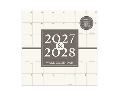 Tf Publishing Paper Goods 2027 2 Year Grid Wall Calendar