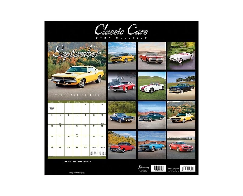 Tf Publishing Paper Goods 2027 Classic Cars Wall Calendar