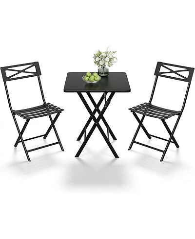gaomon 3 Piece Patio Bistro Set, Folding Outdoor Furniture with Premium Steel Frame