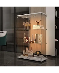 Flynama Tempered Glass Display Cabinet with Led Lighting