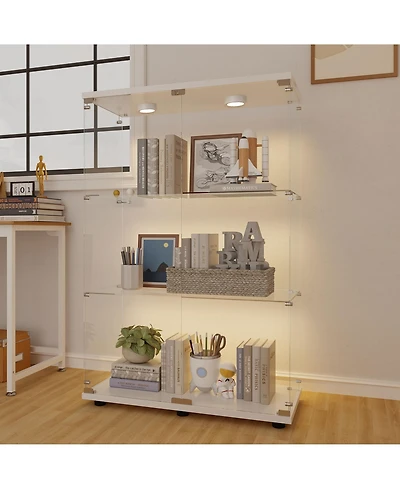 Flynama Tempered Glass Display Cabinet with Led Lighting
