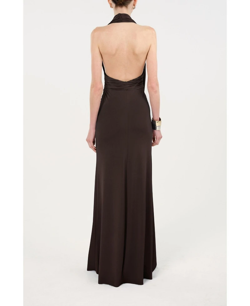 Nocturne Women's Draped Halter Neck Maxi Dress