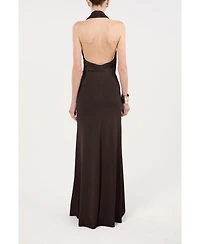 Nocturne Women's Draped Halter Neck Maxi Dress