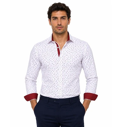 Elie Balleh Men's Slim Fit Classic Button-Down Shirt with Sleek Design