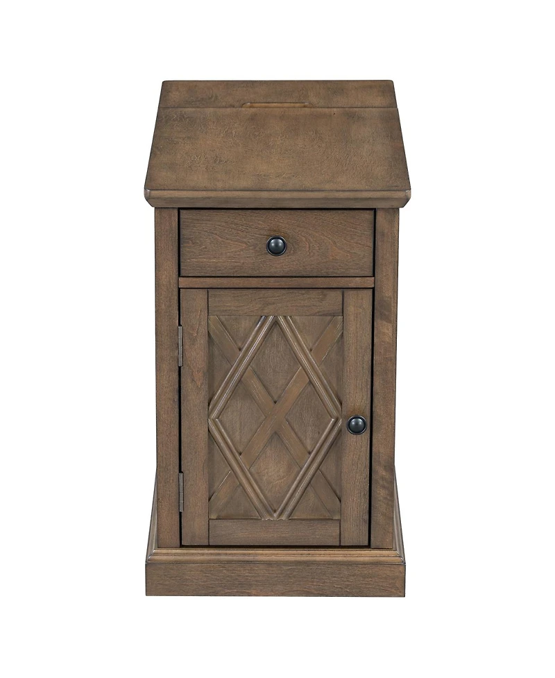 Streamdale Furniture Classic Charging Livingroom End Table with Usb Ports and Storage