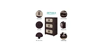Flynama 20 Inch Five-Tier Folding Plastic Storage Cabinet Magnetic Door with Universal Moving Wheels