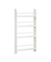 Flynama 4-Tier Wall-Mounted Kids Bookshelf Anti-Tip Design High Safety Space-Saving Nursery Toy Book Organizer