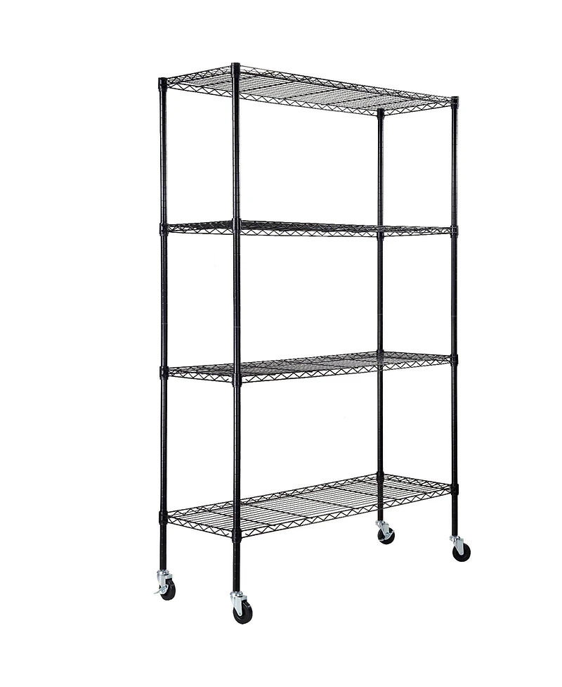 Mecale 4-Tier Storage Shelving Unit with Wheels, Adjustable, 700-Lb Capacity