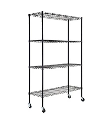 Mecale 4-Tier Storage Shelving Unit with Wheels, Adjustable, 700-Lb Capacity