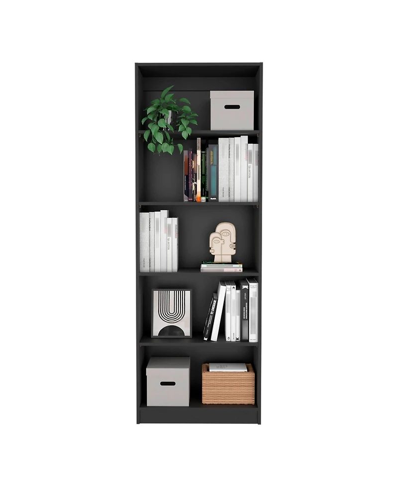 Flynama 4-Shelf Home Bookcase with Multi-Tier Storage and Bottom Shelf